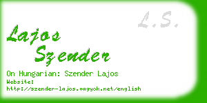 lajos szender business card